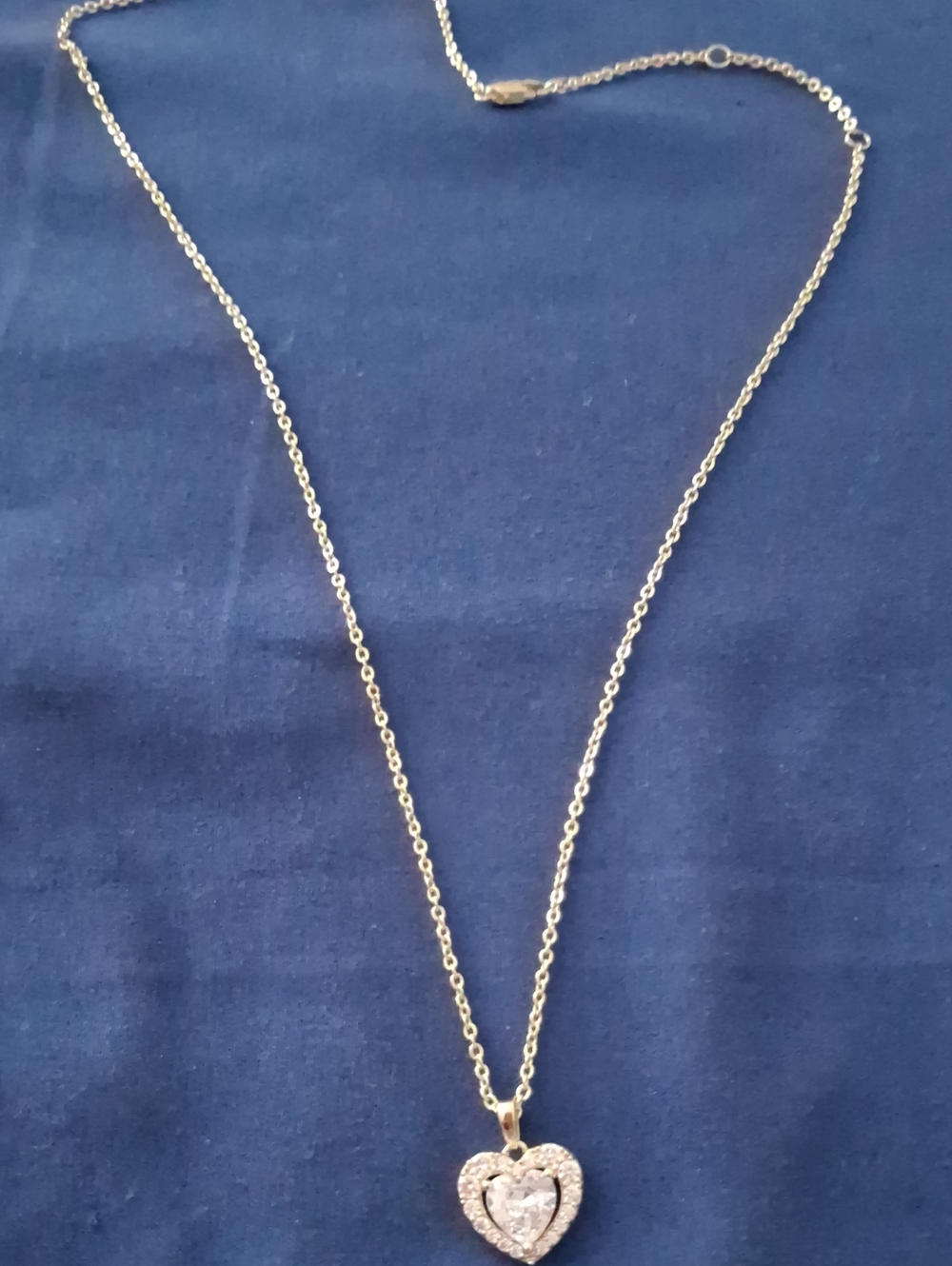Dazzling Silver Heart Pendant Necklace with Crystal Accent